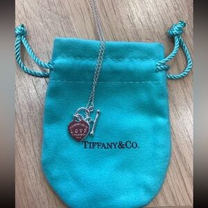 Tiffany & Co. sterling silver Blue heart necklace NWOT